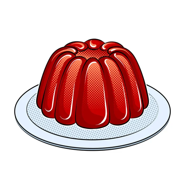 Jelly dessert popkonst vektorillustration — Stock vektor