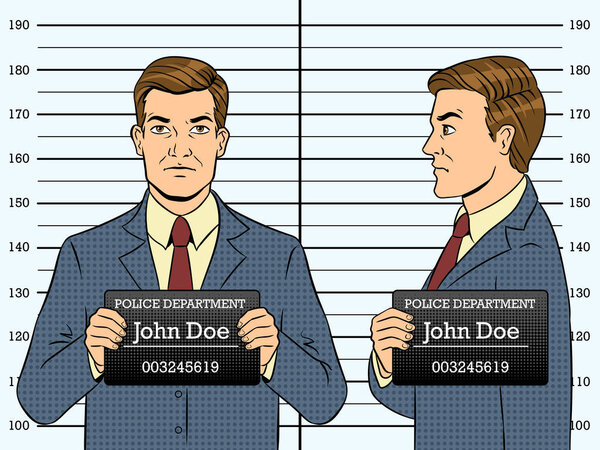 Фото задержанного в полицейском поп-арте
