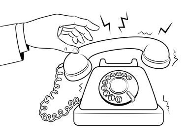 Eski telefon kitap vektör Illustration boyama