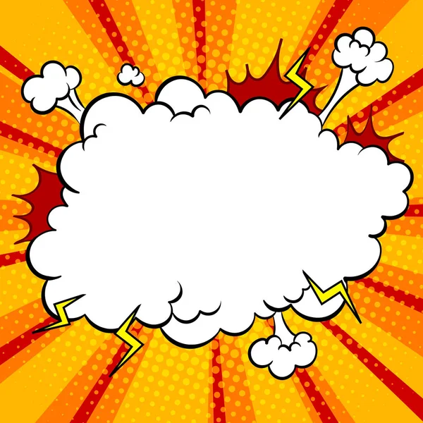 Bomba explosión nube cómic pop art vector — Vector de stock