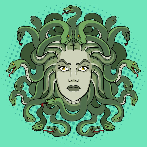 Medusa greek myth creature pop art vector — Stock Vector