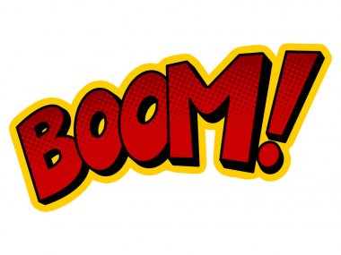 Boom kelime çizgi roman pop art vektör çizim