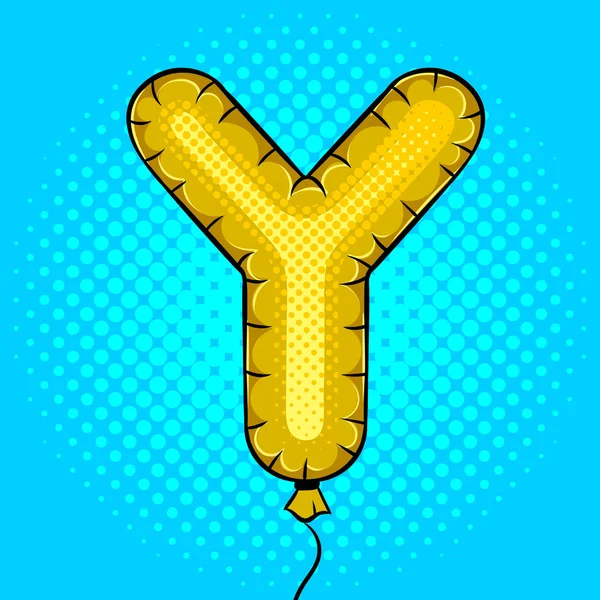 气球形状的字母 Y 流行艺术矢量 — 图库矢量图片
