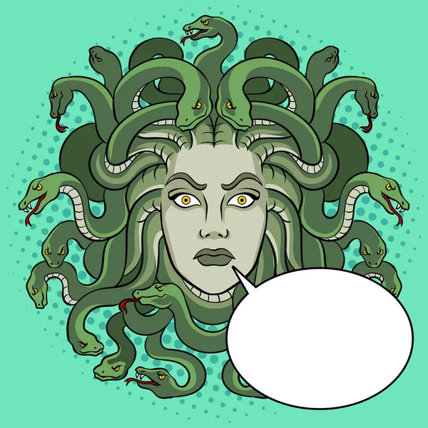 Medusa mito grego criatura pop arte vetor — Vetor de Stock