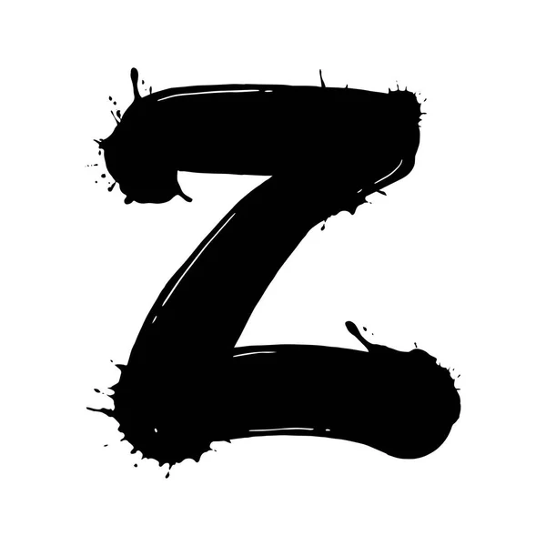 Vlek letter Z zwart-wit vectorillustratie — Stockvector