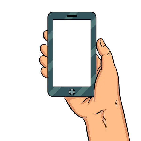 Smartphone weißer Bildschirm Pop-Art-Vektor — Stockvektor