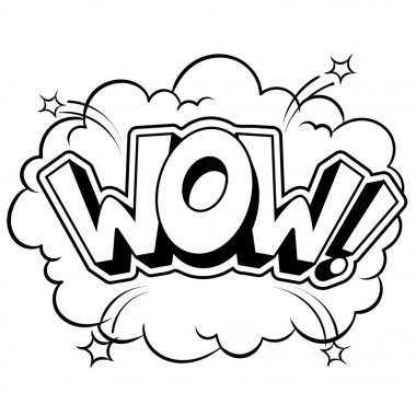 Word çizgi roman vektör çizim boyama Vay