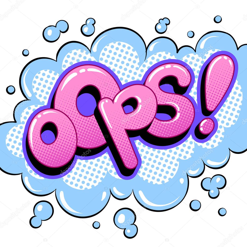 Oops word comic book pop art vector