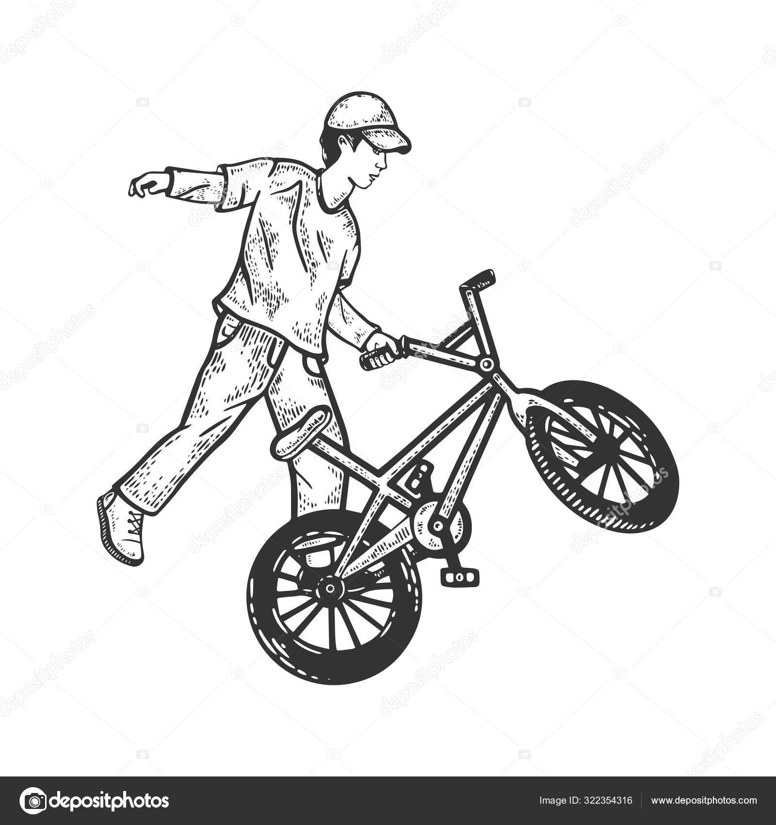 Man riding bike sketch icon. Stock Vector by ©VisualGeneration 118951252