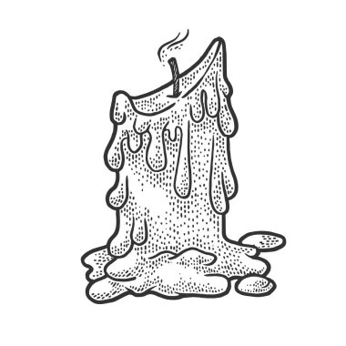 Erimiş mum çizimi, kabartma vektör çizimi. Tişört giysisi baskısı tasarımı. Çizik tahtası taklidi. Siyah beyaz el çizimi resim.