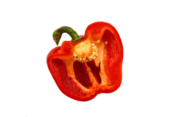 Röd bell pepper på vit bakgrund — Stockfoto
