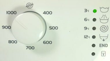 Çamaşır makinesi, silmek ve spin işlem göstergeleri.