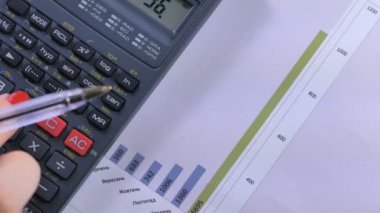 Kadınlar iş kadını hesap makinesini kullanarak. Hesap makinesi ile çalışmaya Sekreter eller.