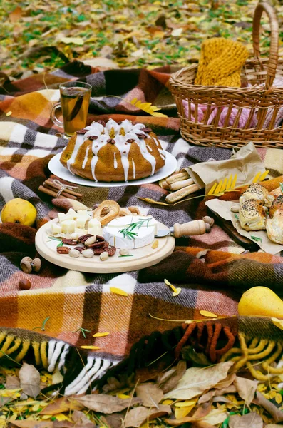 Осенний пикник, обед на открытом воздухе — стоковое фото