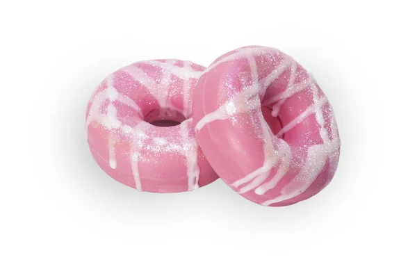 bir bomba için beyaz arka plan üzerinde izole bir banyo, pembe çörek