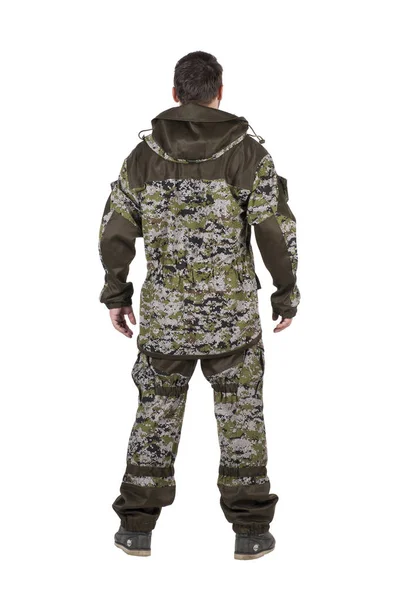 Homem Uniforme Militar Camuflagem — Fotografia de Stock