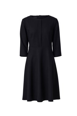 izole beyaz zemin üzerine siyah elbise 