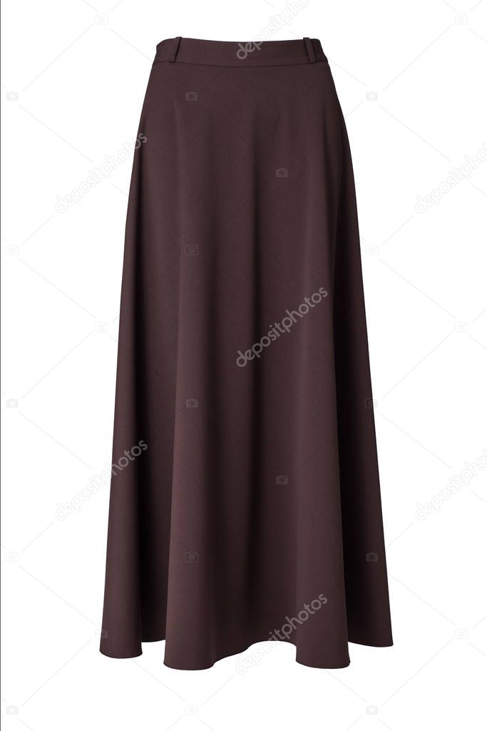 Brown skirt isolated on white background 