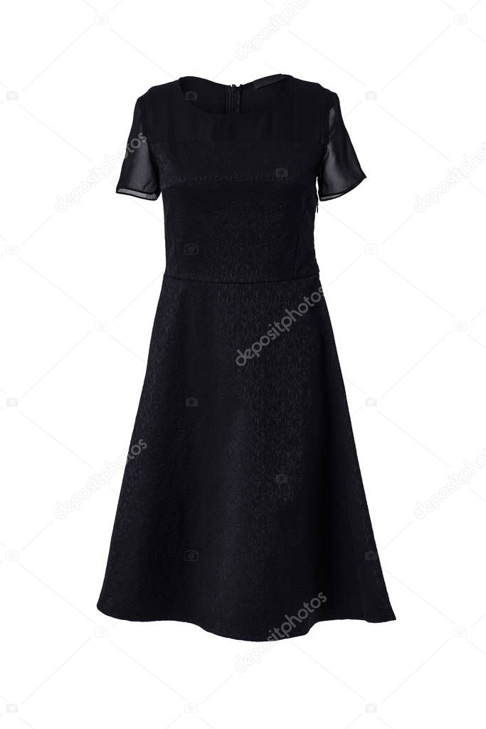 Black dress isolated on white background
