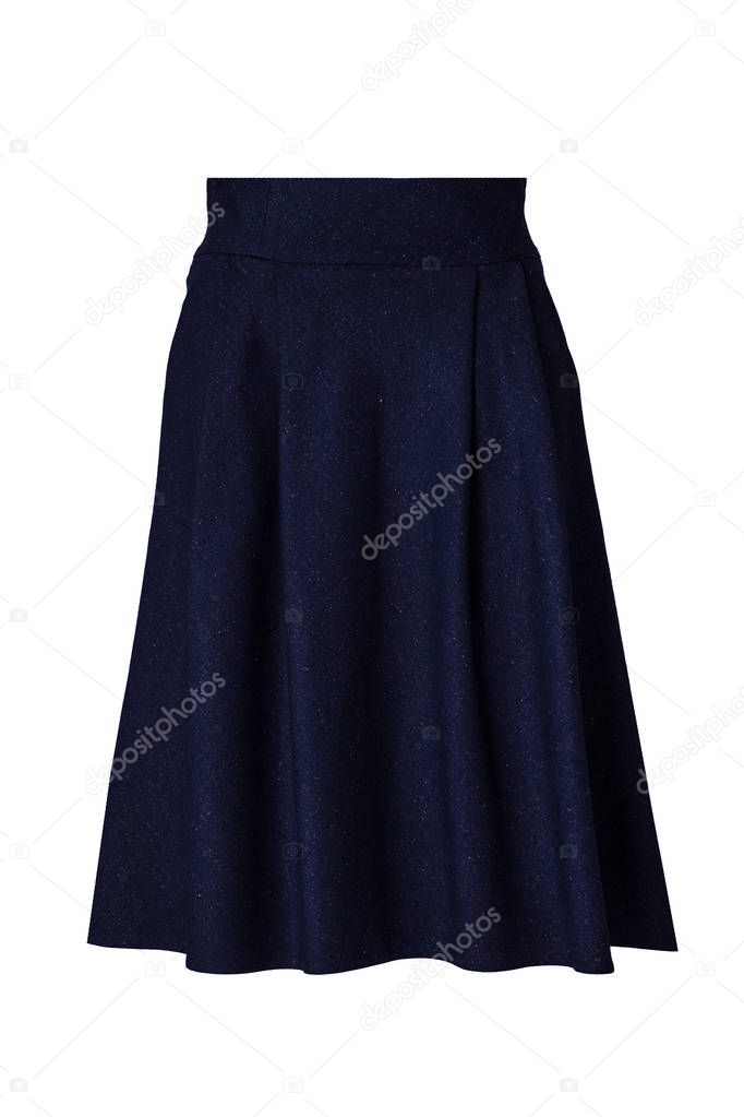 Blue skirt isolated on white background
