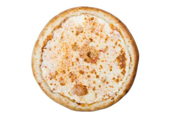 Masa Pizza Con Corteza Queso Aislada Sobre Fondo Blanco —  Fotos de Stock