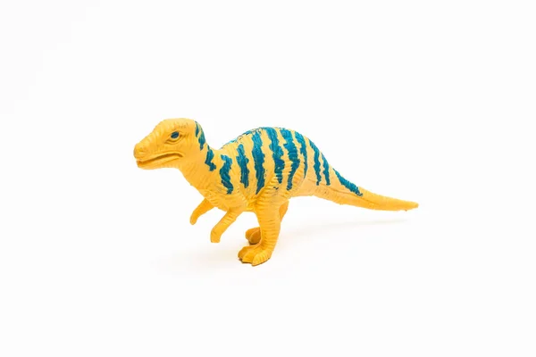 Figurines en plastique jouet dinosaure sur fond blanc — Photo