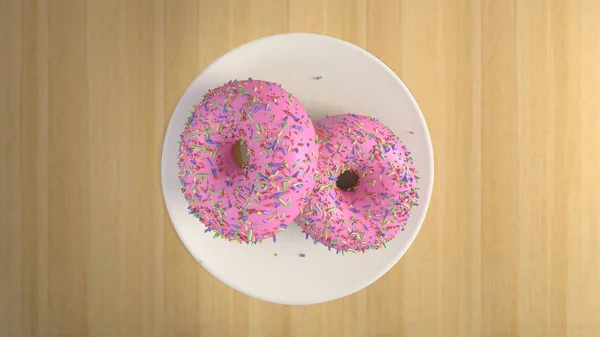 뿌리와 딸기 도넛 — 스톡 사진