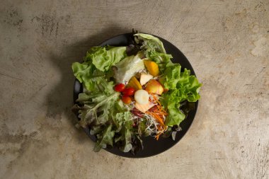 Taze salata sebze üstten görünüm görüntü