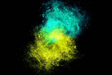 Çok renkli siyah arka plan üzerine soyut tasarım