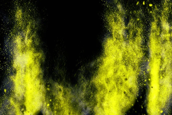 Desenho abstrato de cor amarela sobre fundo preto — Fotografia de Stock