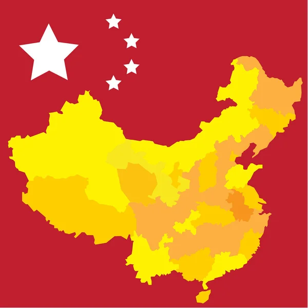 中国地図ベクトル イメージ デザイン — ストックベクタ