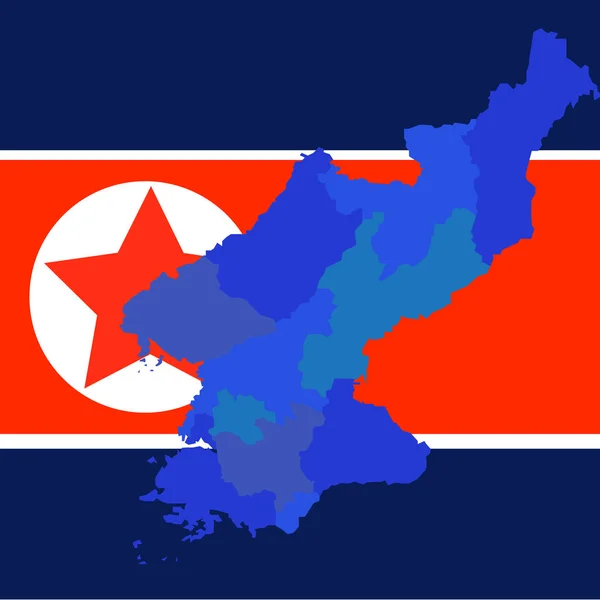 Un diseño de mapa vectorial de Corea del Norte — Vector de stock