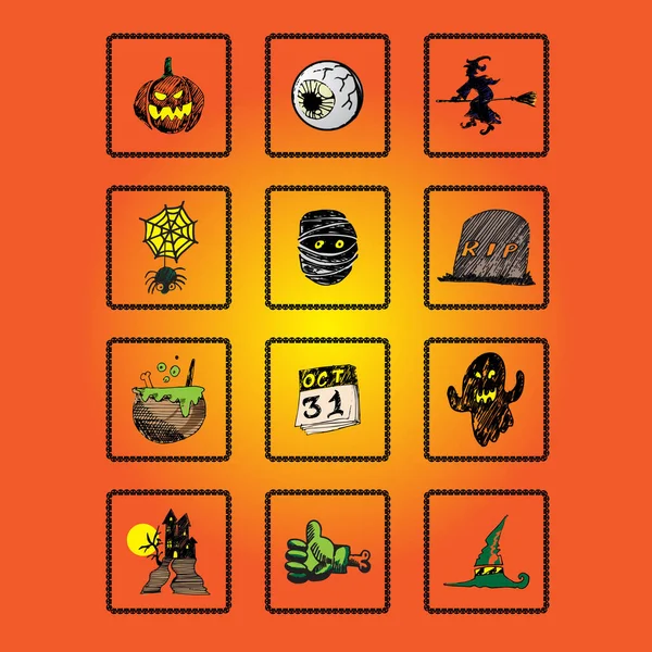 31 October Halloween vector icon design background — Stock Vector