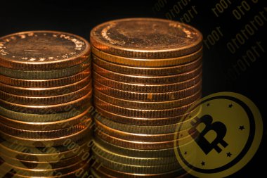 Thebitcoin iş fikir kavramı görüntü için yakın çekim