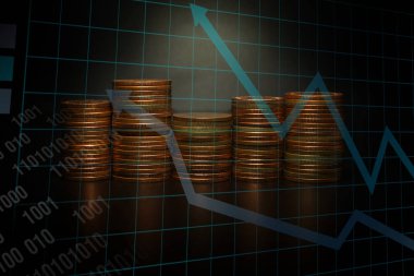 Altın sikke yığını grafik iş fikir kavramı görüntü için