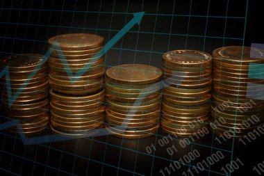 Altın sikke yığını grafik iş fikir kavramı görüntü için