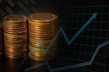 Altın sikke yığını grafik iş fikir kavramı görüntü için