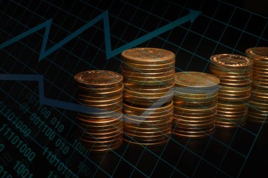 Altın sikke yığını grafik iş fikir kavramı görüntü için