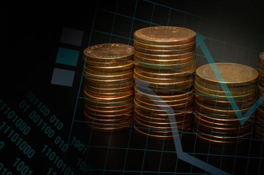 Altın sikke yığını grafik iş fikir kavramı görüntü için