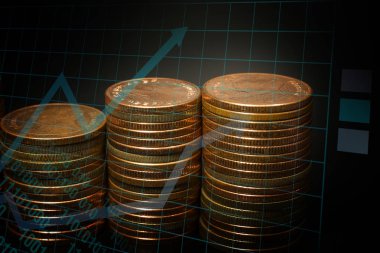 Altın sikke yığını grafik iş fikir kavramı görüntü için