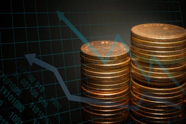 Altın sikke yığını grafik iş fikir kavramı görüntü için