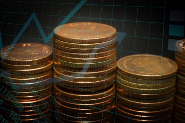 Altın sikke yığını grafik iş fikir kavramı görüntü için