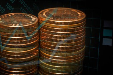 Altın sikke yığını grafik iş fikir kavramı görüntü için