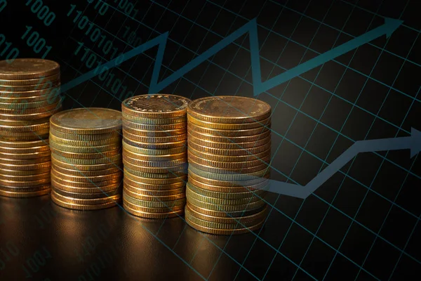 Altın sikke yığını grafik iş fikir kavramı görüntü için