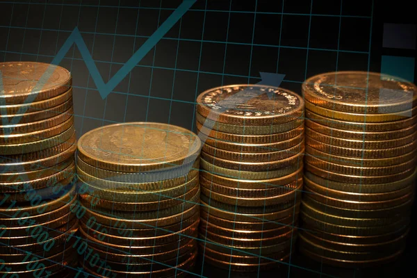 Altın sikke yığını grafik iş fikir kavramı görüntü için