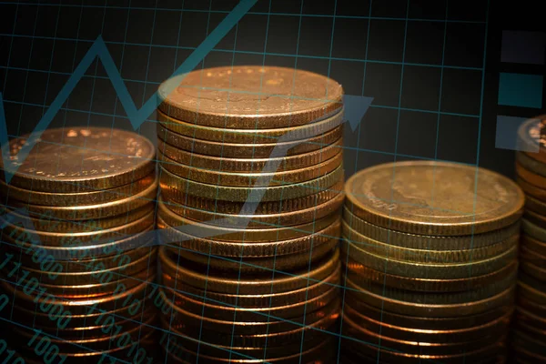 Altın sikke yığını grafik iş fikir kavramı görüntü için