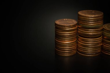 İş fikir kavramı görüntü için altın sikke yığını