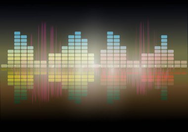 Multi renk ses dalga formu teknoloji arka plan dijital ekolayzer teknoloji soyut vektör imge