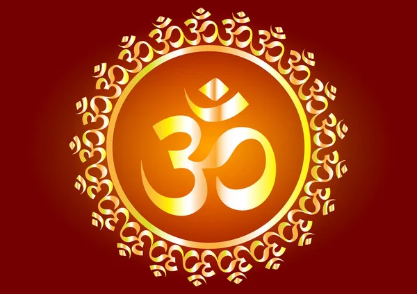 Hinduiskt mantra skriva ”Shree” och ”Aum” eller ”Om” vektor design — Stock vektor