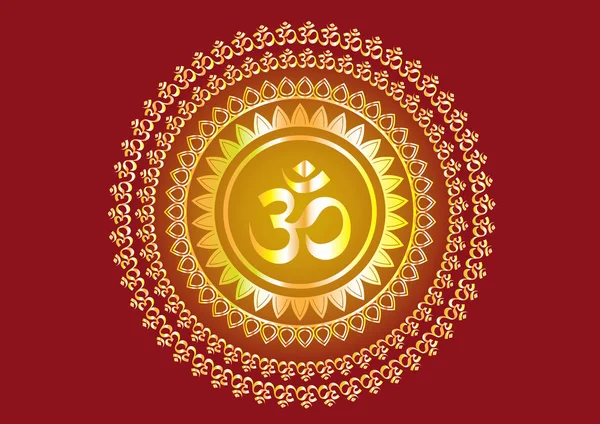Hindu-Mantra, das "shree" und "aum" oder "om" Vektor-Design schreibt — Stockvektor